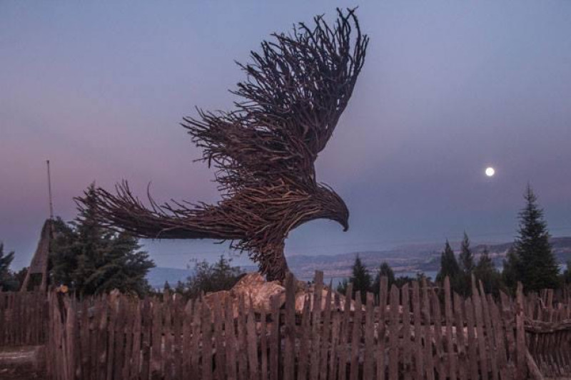 Large wooden eagle