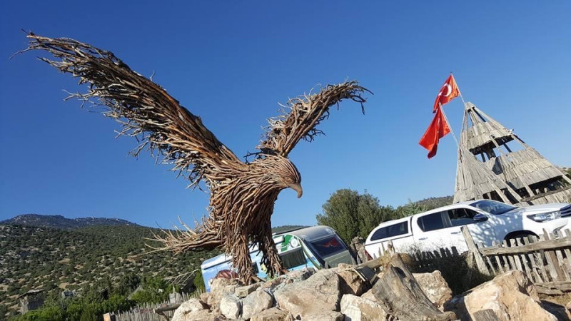 Large wooden eagle